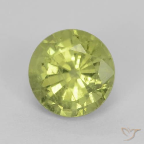 0.67ct 天然 薄いレモンイエロー グロッシュラライトガーネット, ラウンド, VS