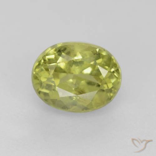 0.66ct 天然 ライトグリーンがかったイエロー グロッシュラライトガーネット, 楕円形, VS