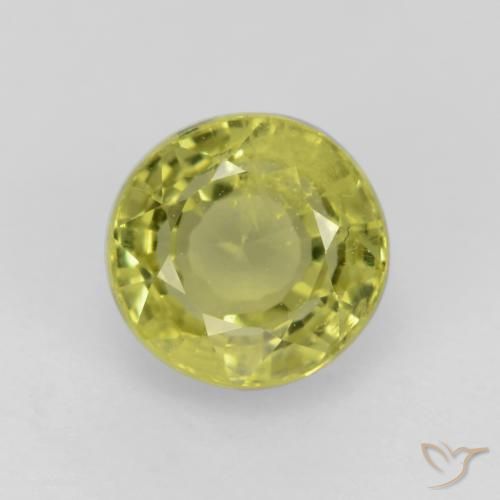 0.70ct 天然 ミディアムイエロー グロッシュラライトガーネット, ラウンド, VS