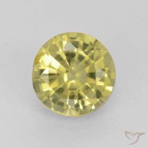 0.60ct 天然 ミディアム薄いイエロー グロッシュラライトガーネット, ラウンド, VS