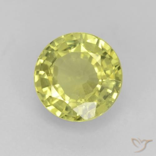 0.58ct 天然 ミディアムイエロー グロッシュラライトガーネット, ラウンド, VS