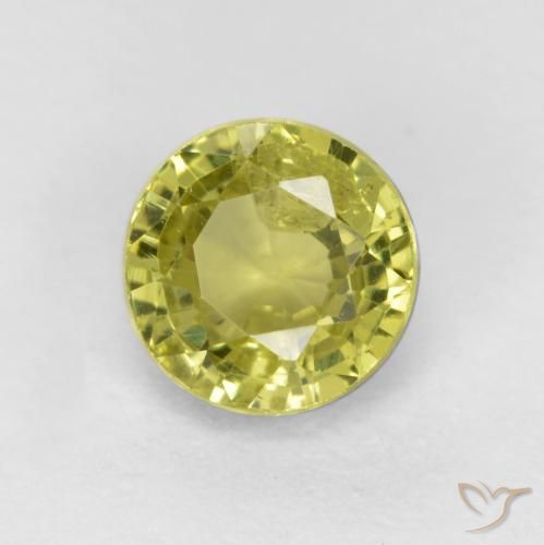 0.54ct 天然 緑ががかったイエロー グロッシュラライトガーネット, ラウンド, VS-SI
