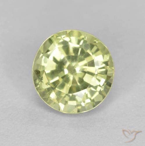 0.55ct 天然 ライトグリーンがかったイエロー グロッシュラライトガーネット, ラウンド, VS
