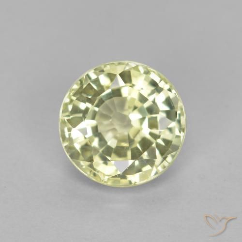 0.54ct 天然 ライトグリーンがかったイエロー グロッシュラライトガーネット, ラウンド, VS