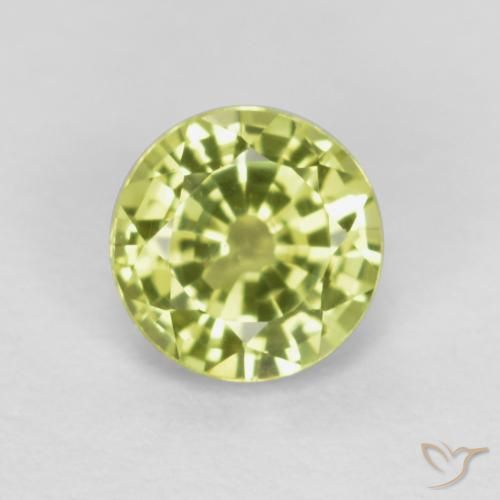 0.46ct 天然 薄いレモンイエロー グロッシュラライトガーネット, ラウンド, VS