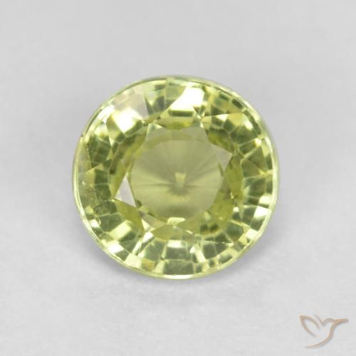 0.51ct 天然 イエローグリーン グロッシュラライトガーネット, ラウンド, VS