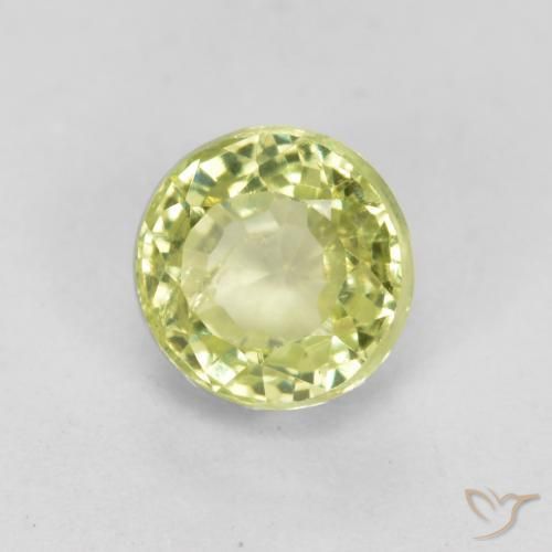 0.54ct 天然 緑ががかったイエロー グロッシュラライトガーネット, ラウンド, VS-SI