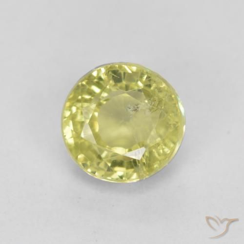 0.47ct 天然 非常に薄い黄色 グロッシュラライトガーネット, ラウンド, VS-SI