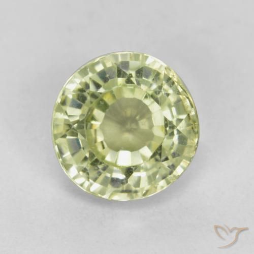 0.51ct 天然 ライトグリーンがかったイエロー グロッシュラライトガーネット, ラウンド, VS