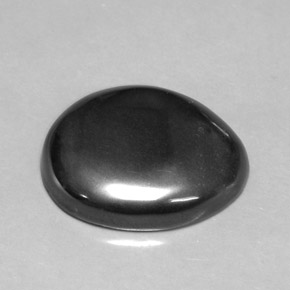 34.19カラットの天然ブラック＆グレーヘマタイト（23×14 mm・オーバルカット）