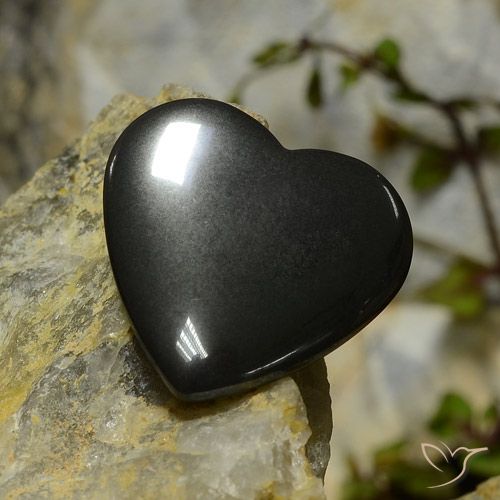 23.44ct 天然 ブラックグレー ヘマタイト, 心臓, オペーク