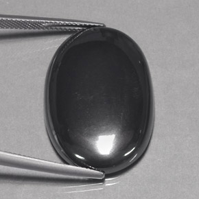43.96カラットの天然ブラック＆グレーヘマタイト（28.9×19.6 mm・オーバルカット）