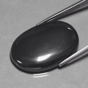 43.96カラットの天然ブラック＆グレーヘマタイト（28.9×19.6 mm・オーバルカット）