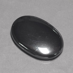 31.89カラットの天然ブラック＆グレーヘマタイト（28×19 mm・オーバルカット）