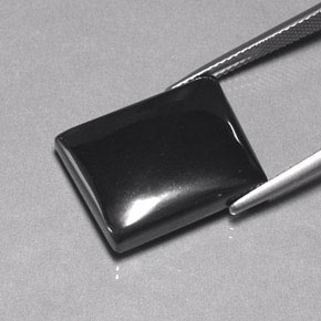 30.02カラットの天然ブラック＆グレーヘマタイト（19.6×15.5 mm・バゲット）