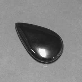 19.39カラットの天然ブラック＆グレーヘマタイト（24.8×15.3 mm・洋梨の形）