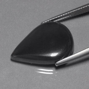 20.78カラットの天然ブラックグレーヘマタイト、洋梨の形、オペーク