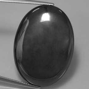 54.54カラットの天然ブラック＆グレーヘマタイト（29.9×21.8 mm・オーバルカット）