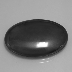 54.54カラットの天然ブラック＆グレーヘマタイト（29.9×21.8 mm・オーバルカット）