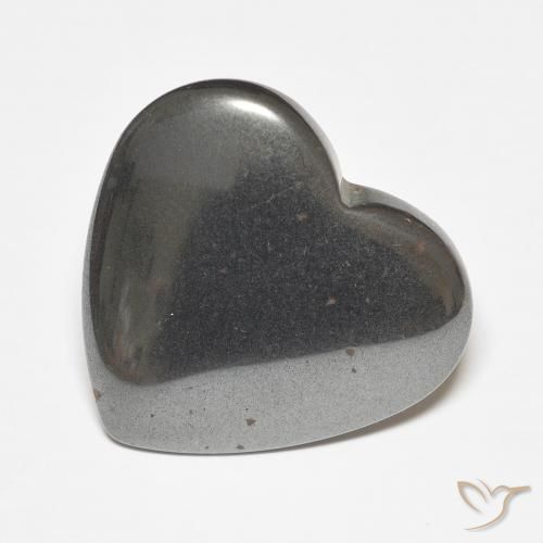 23.70ct 天然 シルバーグレー ヘマタイト, 心臓, オペーク