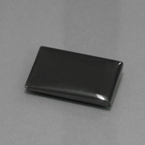 27.19カラットの天然ブラック＆グレーヘマタイト（23.2×14.8 mm・バゲット）