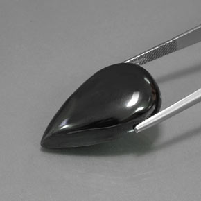 43.28カラットの天然ブラックグレーヘマタイト、洋梨の形、オペーク