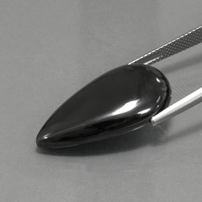 30.66カラットの天然ブラックグレーヘマタイト、洋梨の形、オペーク