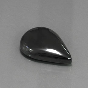 36.01カラットの天然ブラック＆グレーヘマタイト（26.1×17.9 mm・洋梨の形）