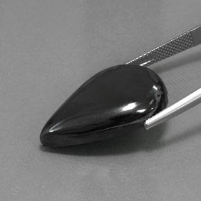 36.01カラットの天然ブラック＆グレーヘマタイト（26.1×17.9 mm・洋梨の形）