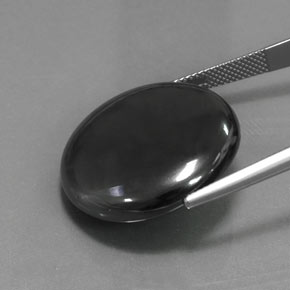 52.97カラットの天然ブラックグレーヘマタイト、ラウンドカット、オペーク