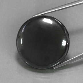 49.41カラットの天然ブラック＆グレーヘマタイト（23.92 mm・ラウンドカット）