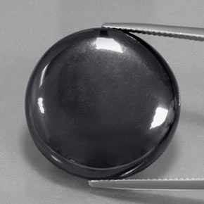 43.76カラットの天然ブラックグレーヘマタイト、ラウンドカット、オペーク