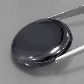 43.76カラットの天然ブラックグレーヘマタイト、ラウンドカット、オペーク