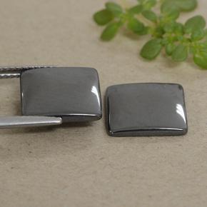 9.50カラットの天然ブラック＆グレーヘマタイト（11×11 mm・四角）