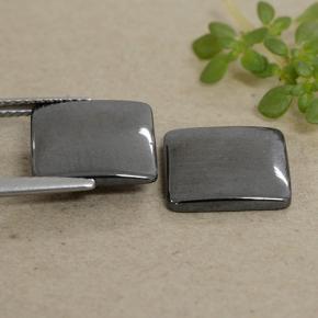 9.69カラットの天然ブラック＆グレーヘマタイト（11×11 mm・四角）