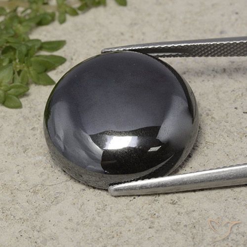 33.27ct 天然 ブラックグレー ヘマタイト, ラウンド, オペーク
