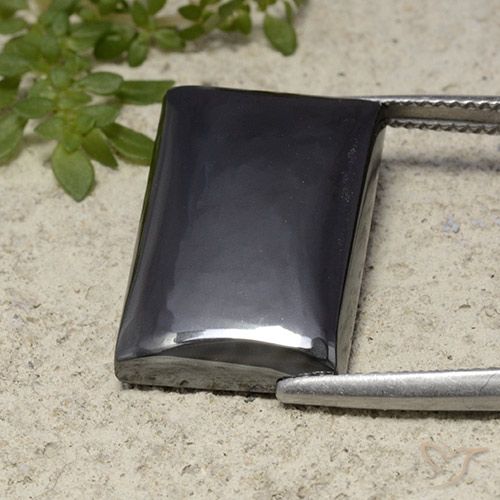 22.13ct 天然 ブラックグレー ヘマタイト, バゲット, オペーク