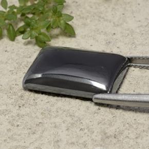 18.55カラットの天然ブラックグレーヘマタイト、バゲット、オペーク