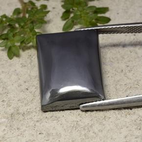 23.59カラットの天然ブラック＆グレーヘマタイト（11×14.3 mm・バゲット）