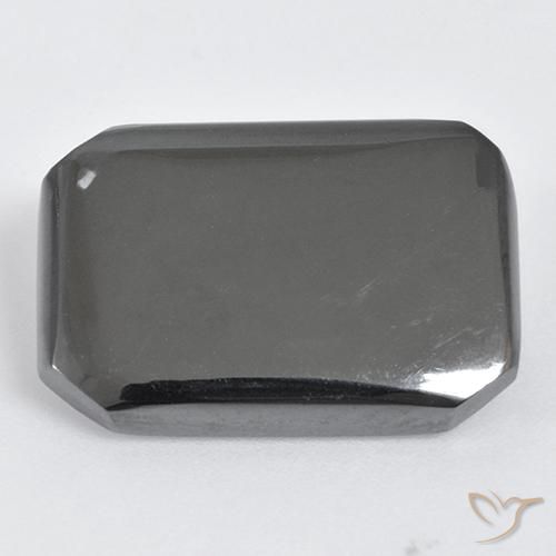 19.94ct 天然 ミディアムグレー ヘマタイト, エメラルドカット, オペーク