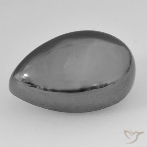 14.37ct 天然 ミディアムグレー ヘマタイト, 洋梨の形, オペーク