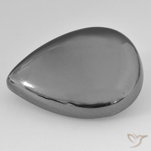 31.03ct 天然 シルバーグレー ヘマタイト, 洋梨の形, オペーク