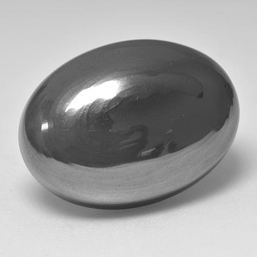 32.16カラットの天然灰色ヘマタイト（20.7×15.4 mm・オーバルカット）
