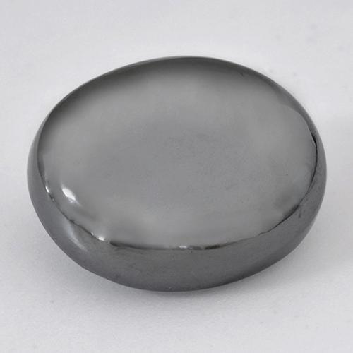 28.48カラットの天然シルバーグレーヘマタイト（19.7×16.1 mm・オーバルカット）