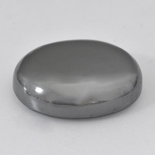 28.48カラットの天然シルバーグレーヘマタイト（19.7×16.1 mm・オーバルカット）