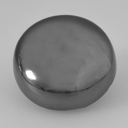 16.22カラットの天然ミディアムグレーヘマタイト（14.44 mm・ラウンドカット）