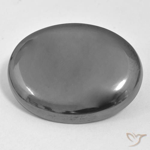 35.72ct 天然 シルバーグレー ヘマタイト, 楕円形, オペーク