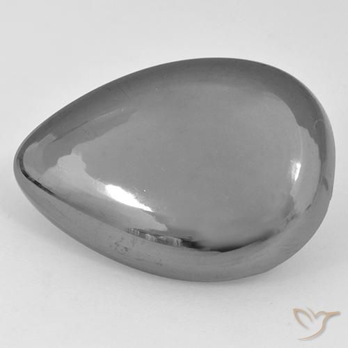 33.60ct 天然 シルバーグレー ヘマタイト, 洋梨の形, オペーク