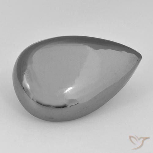 33.84ct 天然 シルバーグレー ヘマタイト, 洋梨の形, オペーク
