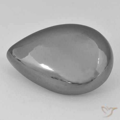 40.28ct 天然 シルバーグレー ヘマタイト, 洋梨の形, オペーク